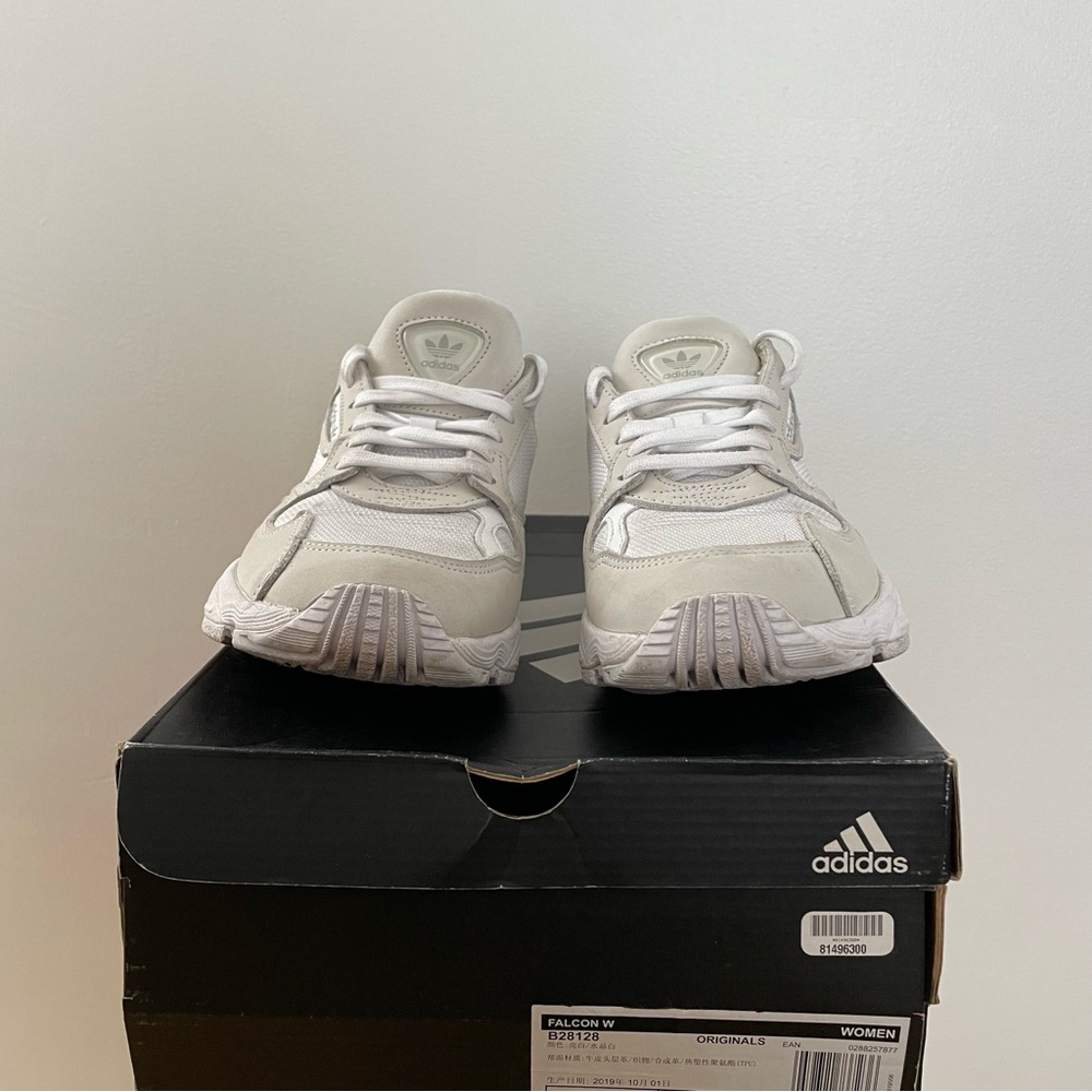 Adidas Women's Falcon 'Triple White' as seen on kdrama